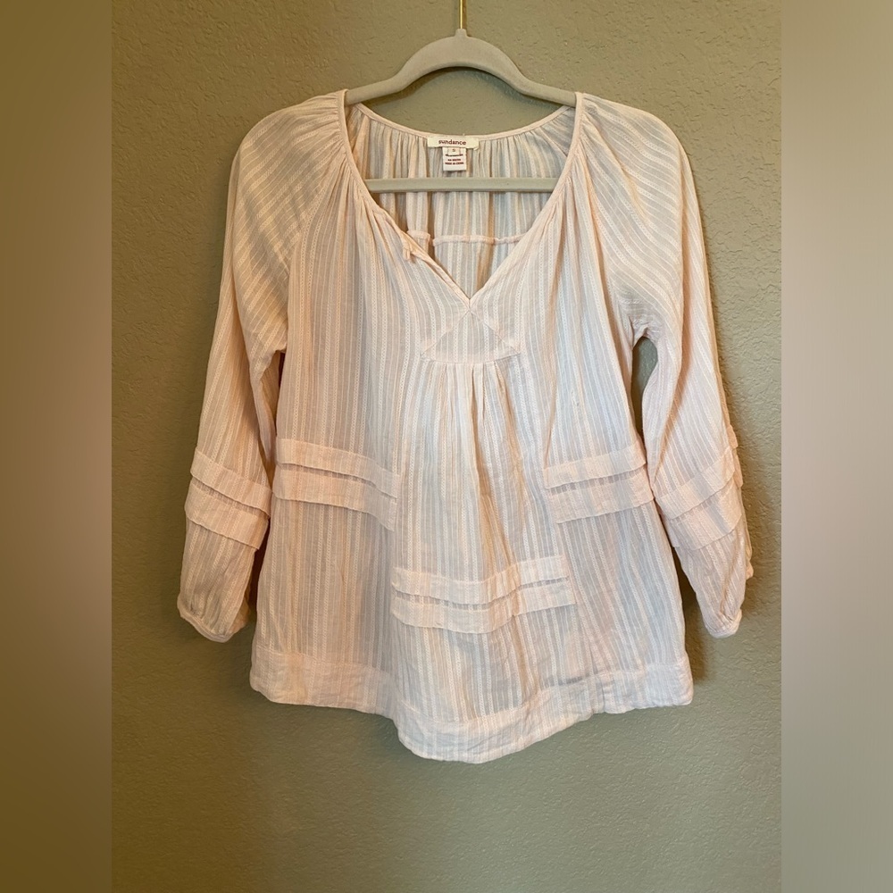 Sundance Light Blush Peasant-Like Vintage Top Size Small